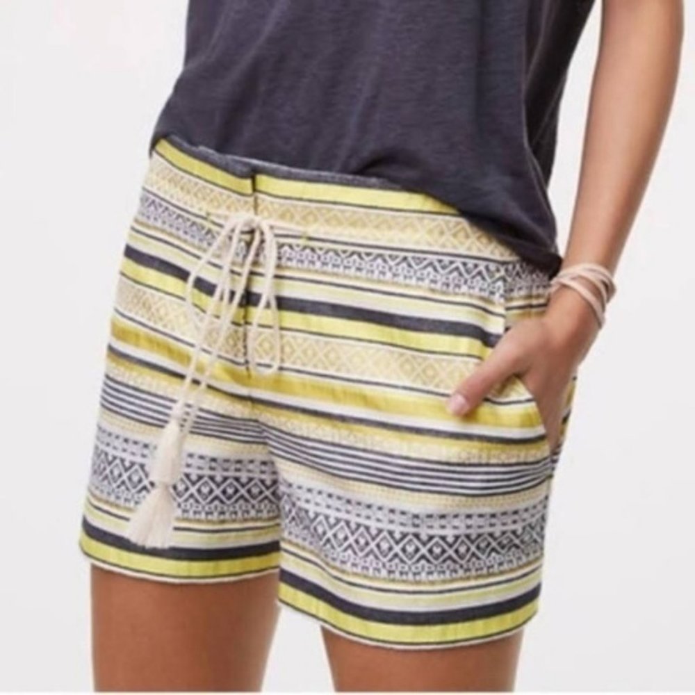 LOFT Riviera Striped Shorts with Tie Tassel